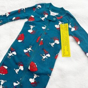 Hanna Andersson Snoopy Peanuts Footless Pajamas PJs Puffer Coat NEW 18-24 months